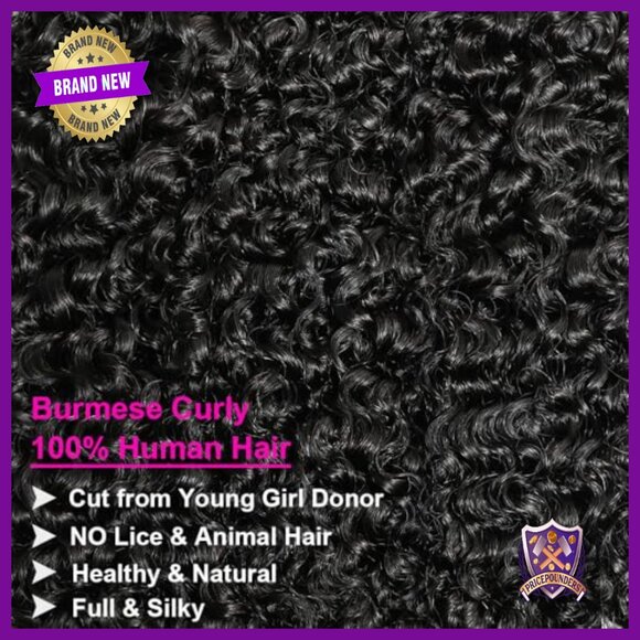 20 Inch Human Hair Extensions Bundle 97g Virgin Burmese Curly Weave main image 6